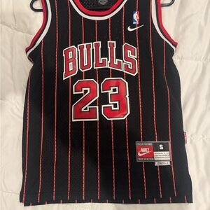 Nike Bulls Pinstripe Jersey Black Red